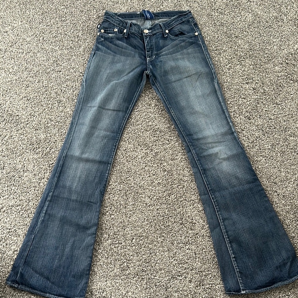 Rock & Republic Blue Flare Wide Leg Jeans